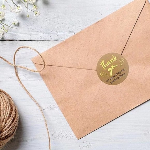 120 Kraft Thank You Stickers CLEARANCE - Picture 6 of 9